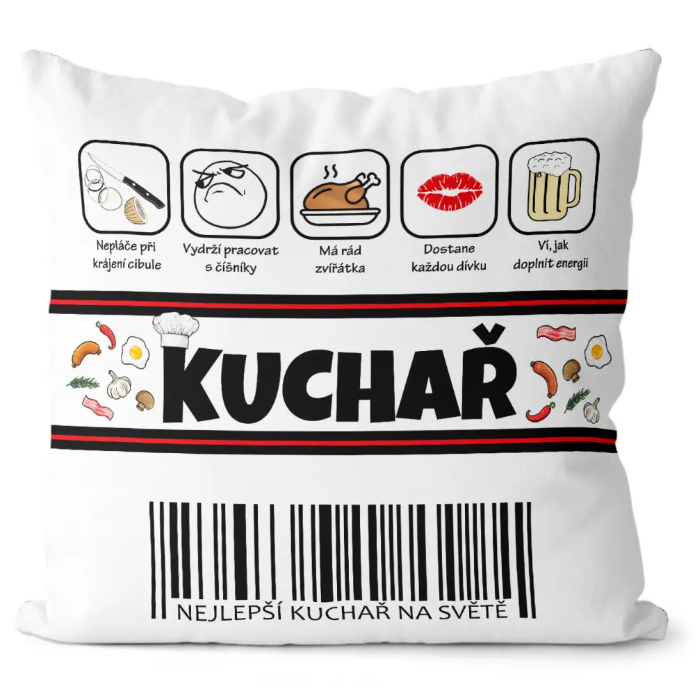 Polštář Kuchař 100% (Velikost: 55 x 55 cm)