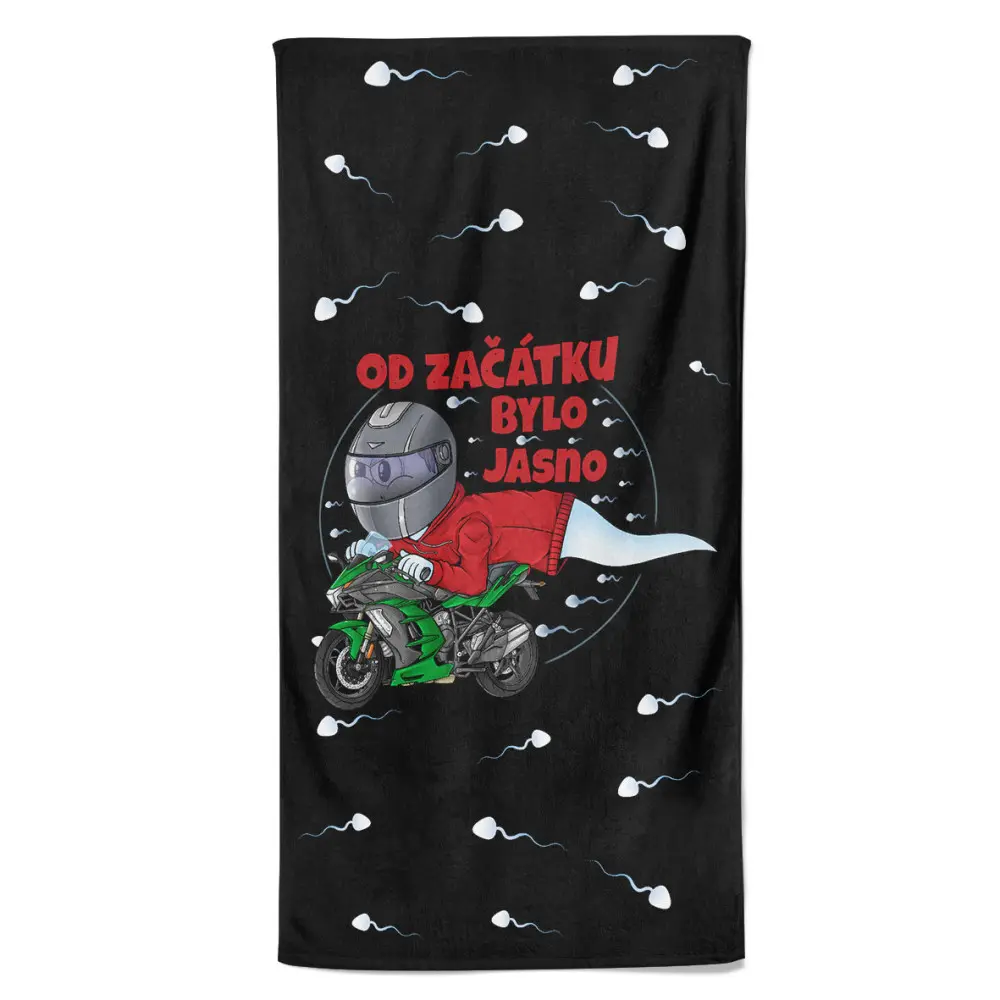 Osuška Motorkářská spermie (Velikost osušky: 100x170cm)