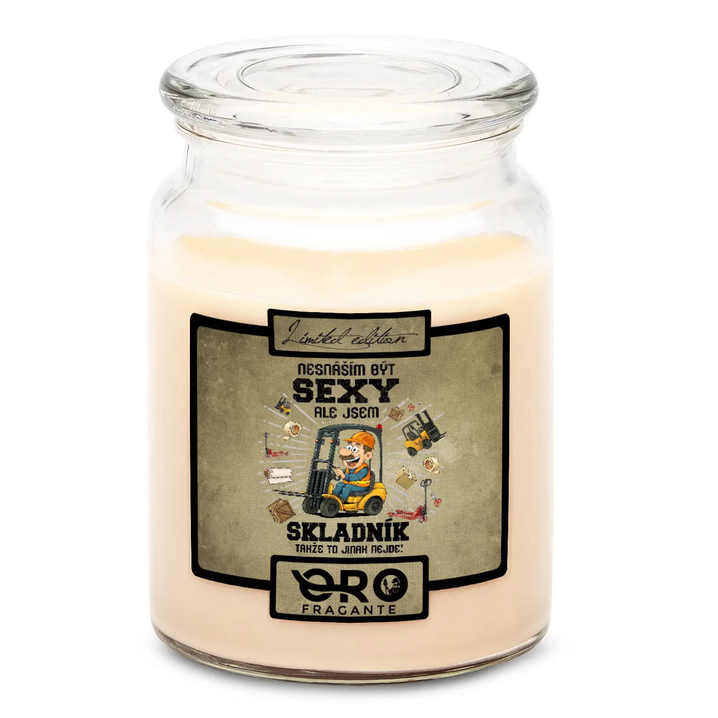 Svíčka Sexy skladník (Vůně svíčky: Vanilka)
