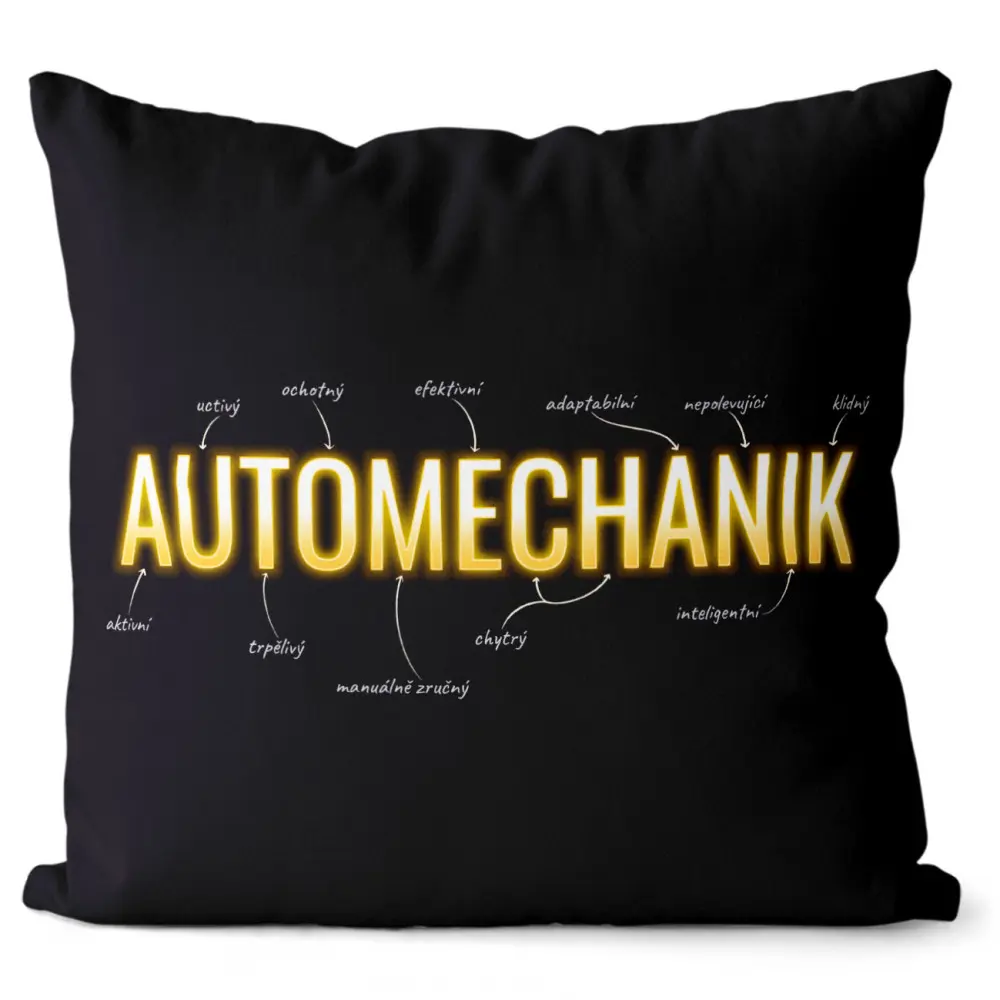 Polštář Automechanik – vlastnosti (Velikost: 40 x 40 cm)