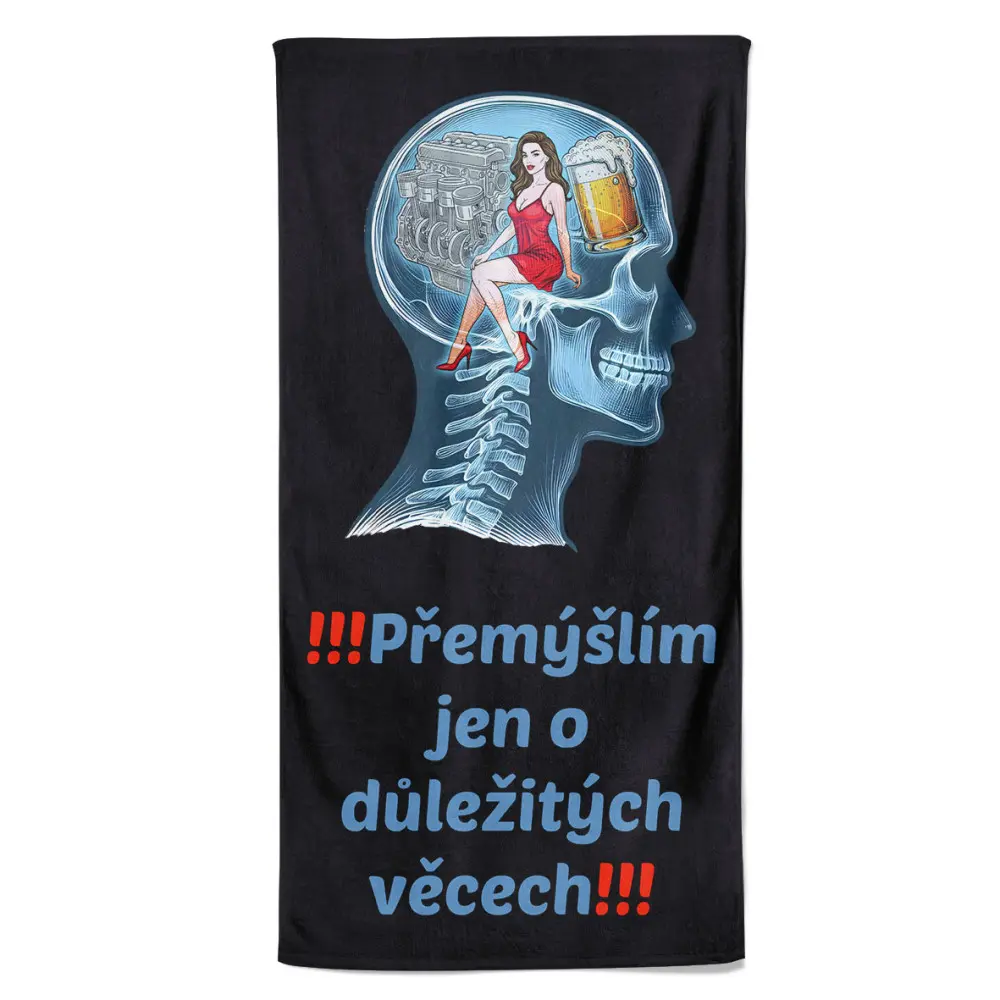 Osuška Důležité věci – automechanik (Velikost osušky: 100x170cm)