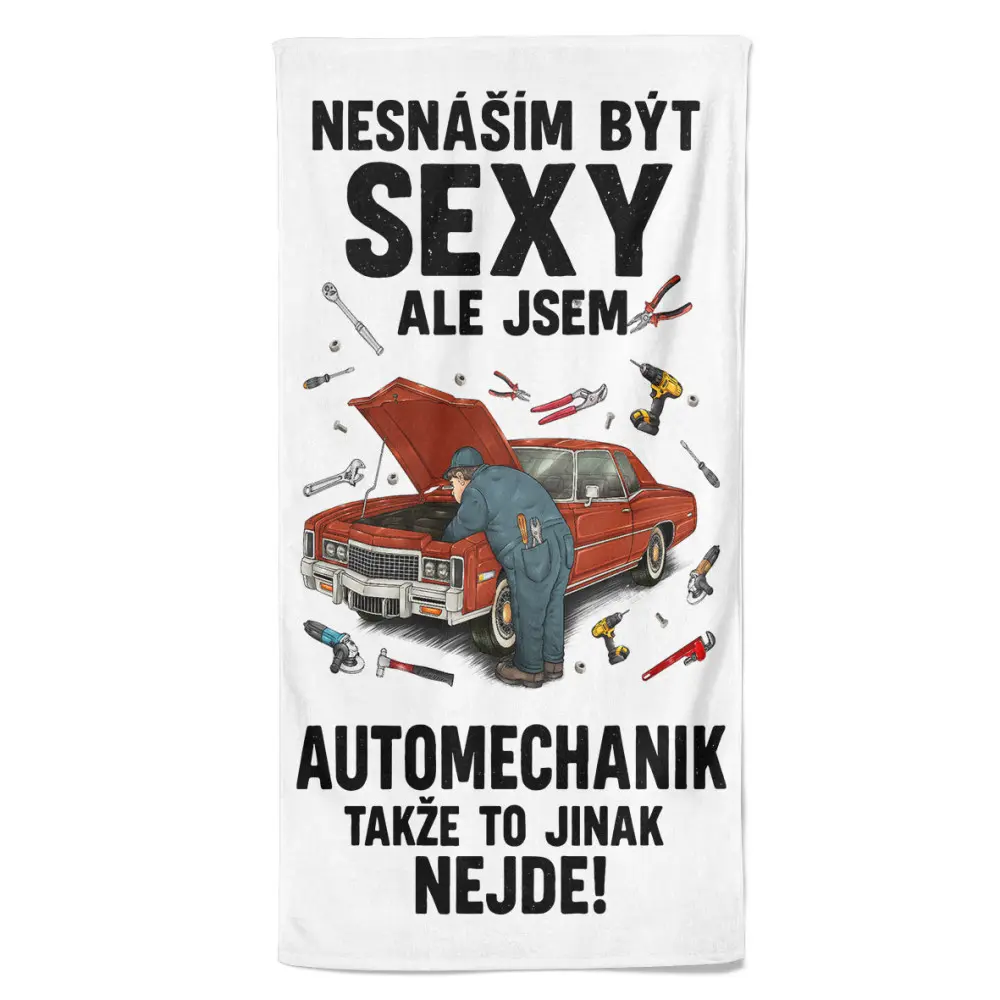 Osuška Sexy automechanik (Velikost osušky: 100x170cm)