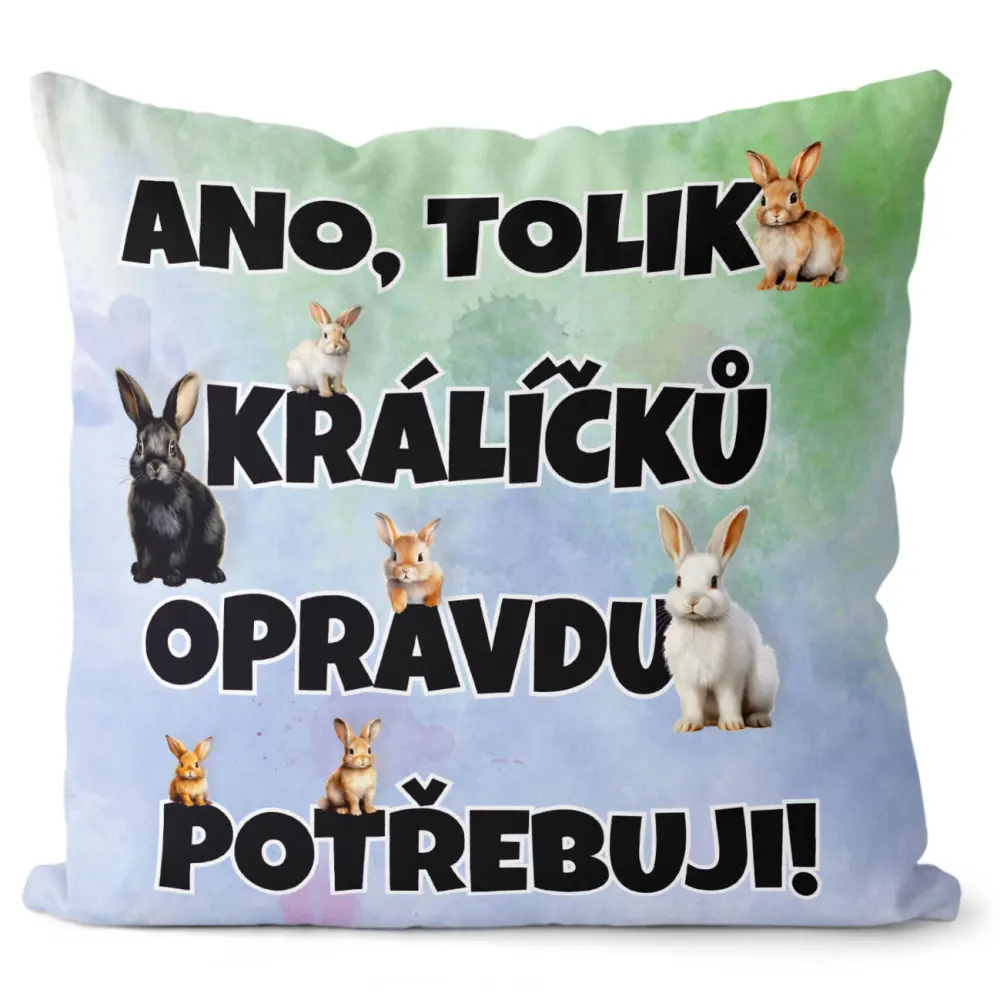 Polštář Tolik králíčků (Velikost: 55 x 55 cm)