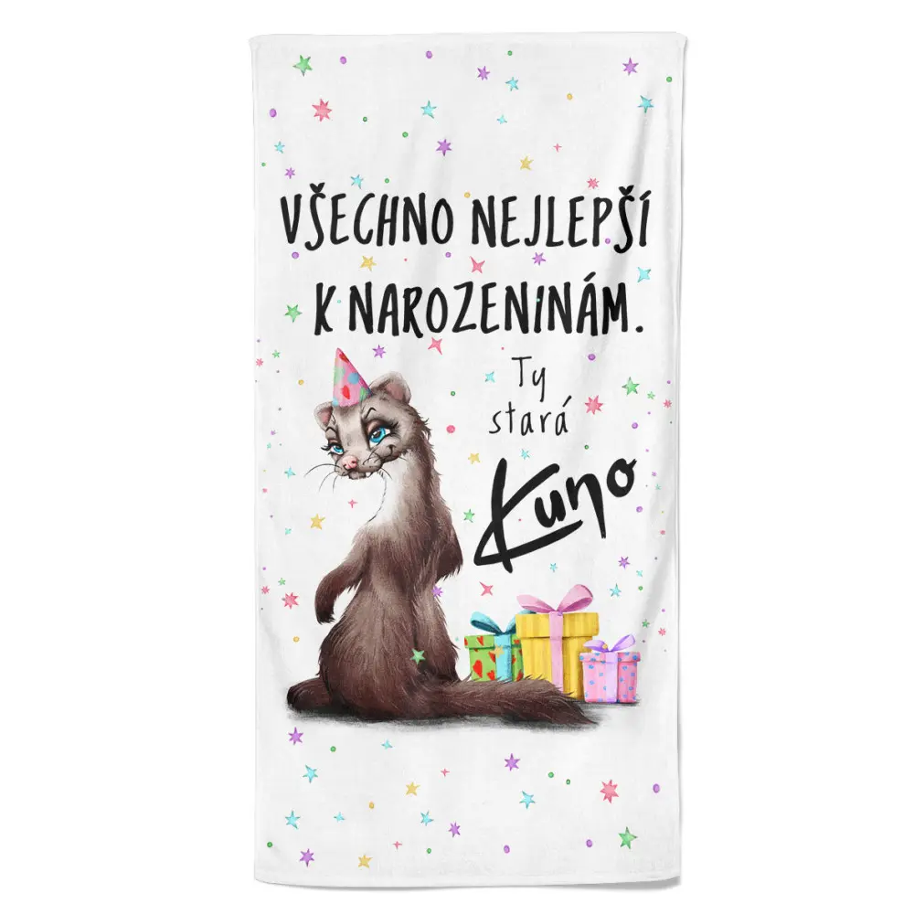 Osuška Ty stará kuno (Velikost osušky: 100x170cm)