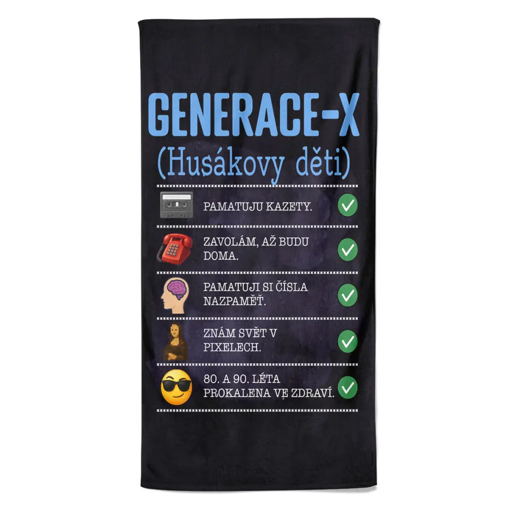 Osuška Generace X – Nastavení (Velikost osušky: 100x170cm)