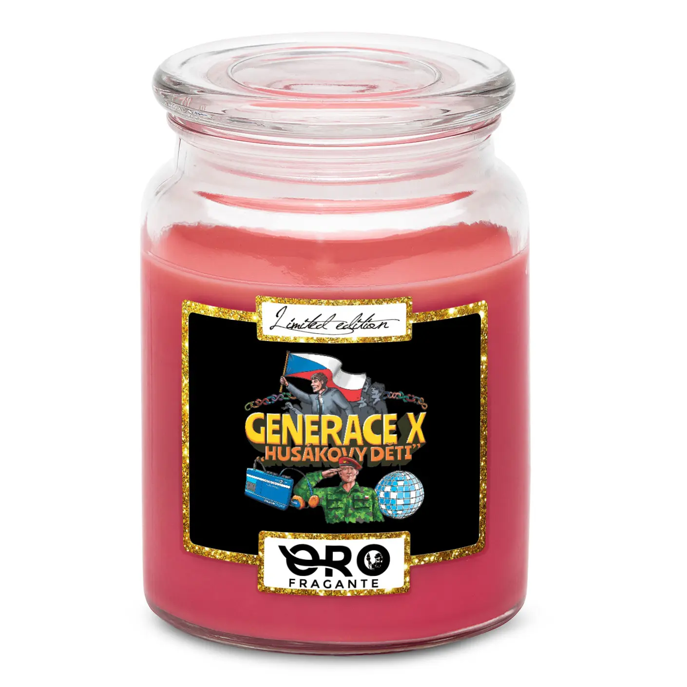 Svíčka Generace X – Husákovy děti (Vůně svíčky: Višně v čokoládě)
