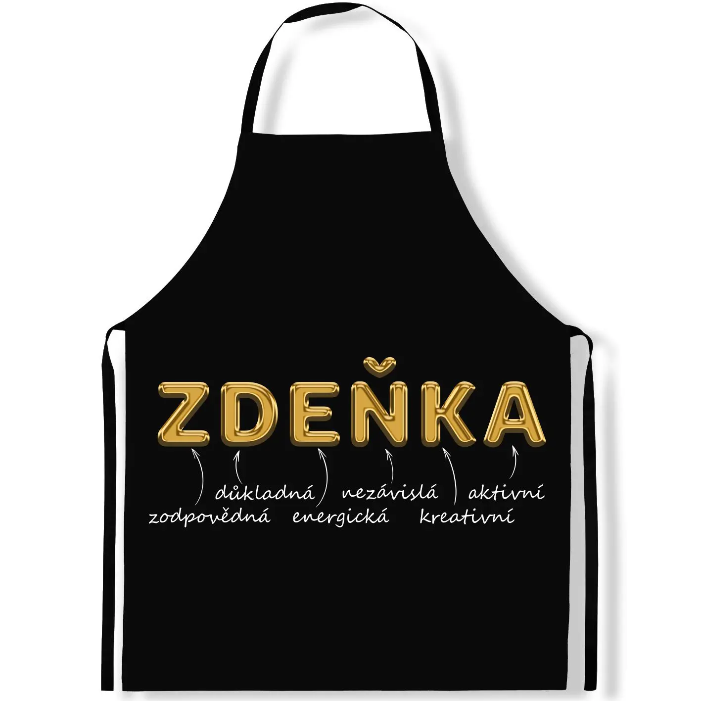 Zástěra Ženská jména – GOLD (Výběr jména) (Jméno: Zdeňka)