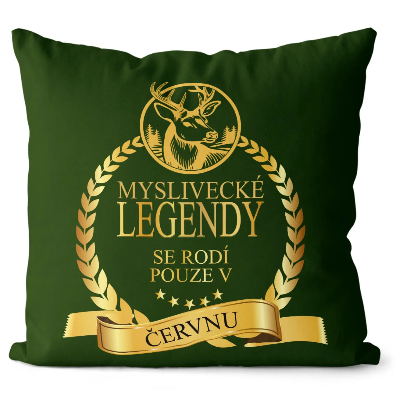 Polštář Myslivecké legendy – měsíce (Velikost: 40 x 40 cm, Měsíc: 08 – Srpen)