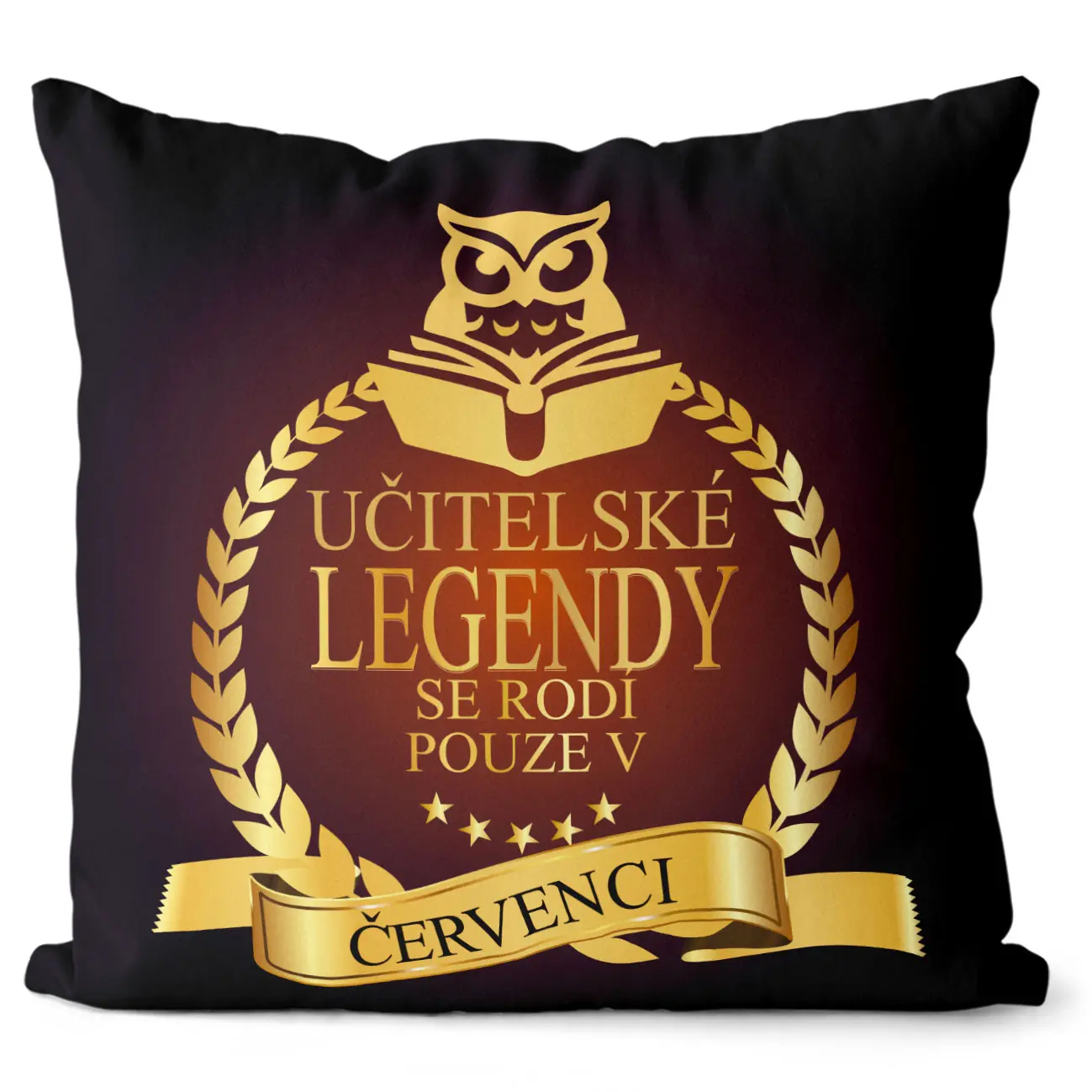 Polštář Učitelské legendy – měsíce (Velikost: 40 x 40 cm, Měsíc: 07 – Červenec)