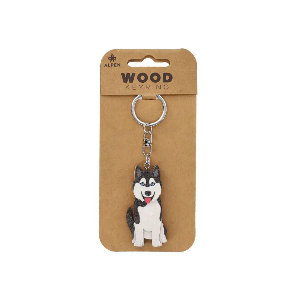 Dřevěný přívěsek Husky