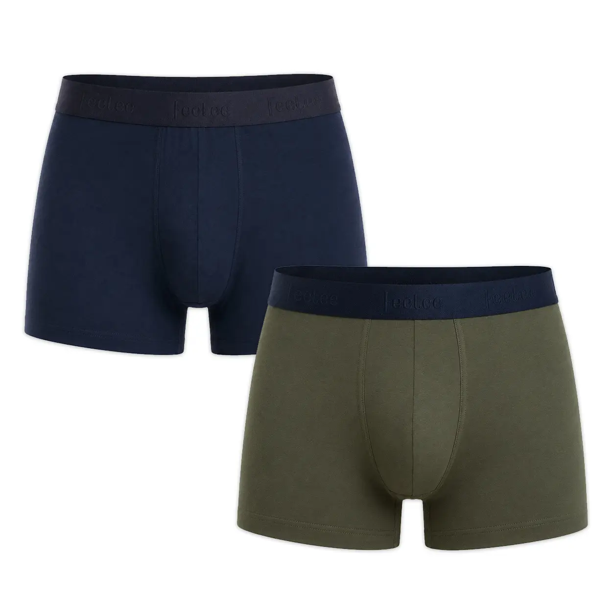 Pánské dlouhé boxerky Duopack kaki+modré