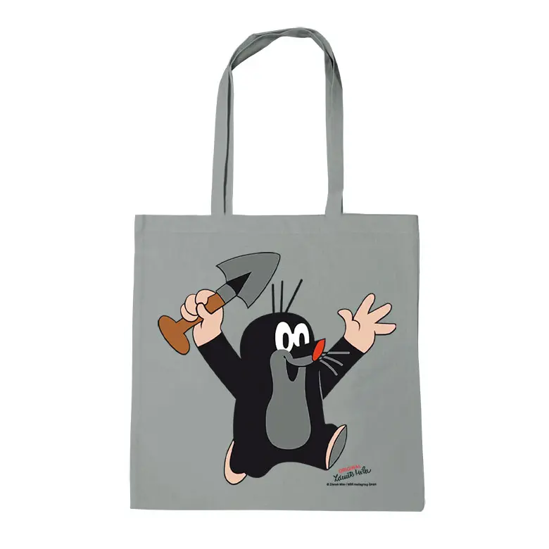 Plátěná taška Krtek Juhu! šedá