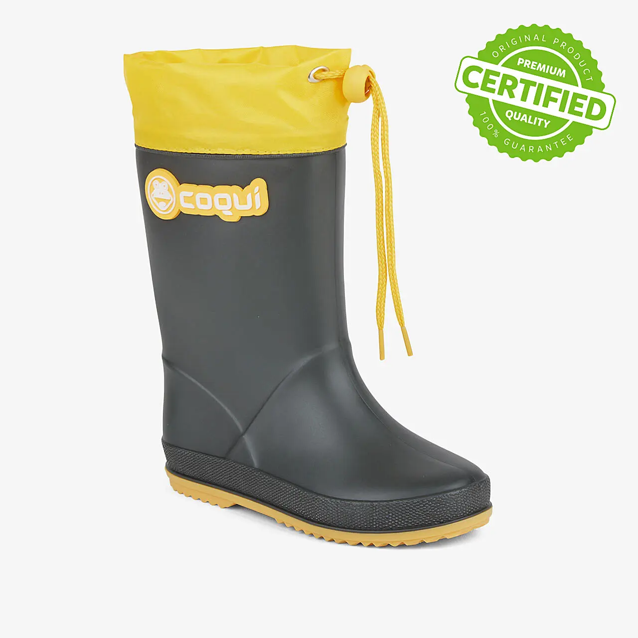 Dětské zateplené holínky COQUI RAINY antracitové/žluté