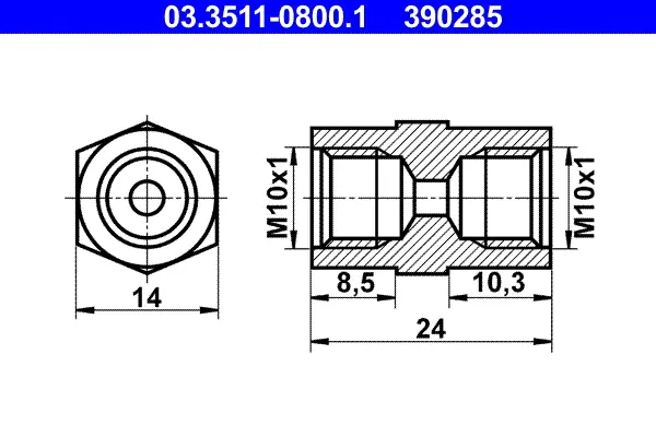 Adaptér brzdového vedení ATE 03.3511-0800.1