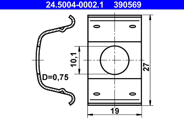 Držák, brzdová hadice ATE 24.5004-0002.1