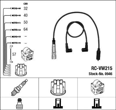 Sada kabelů pro zapalování NGK RC-VW215