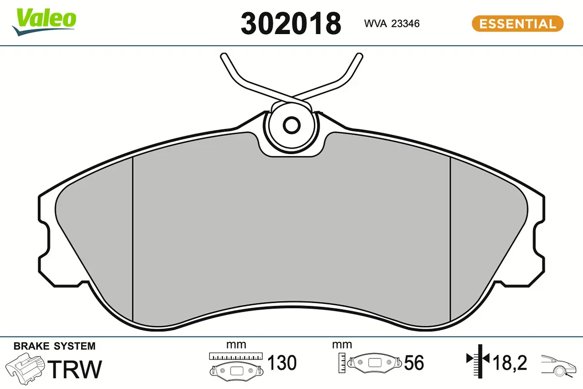 Sada brzdových destiček, kotoučová brzda VALEO 302018