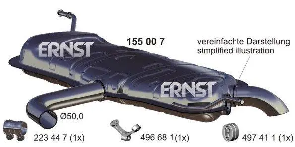 ERNST Zadní tlumič výfuku 155007