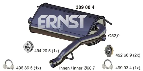 ERNST Zadní tlumič výfuku 309004