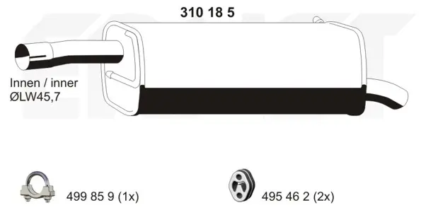Zadní tlumič výfuku ERNST 310185
