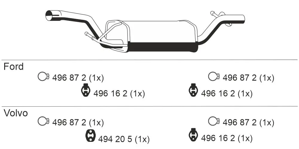ERNST Střední tlumič výfuku 313162