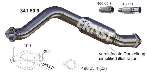 Výfuková trubka ERNST 341509