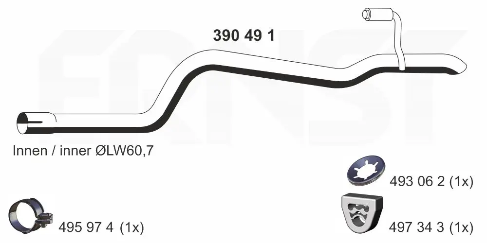 Výfuková trubka ERNST 390491