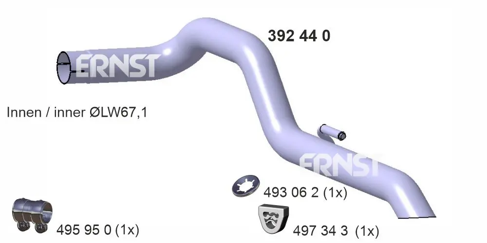 Výfuková trubka ERNST 392440