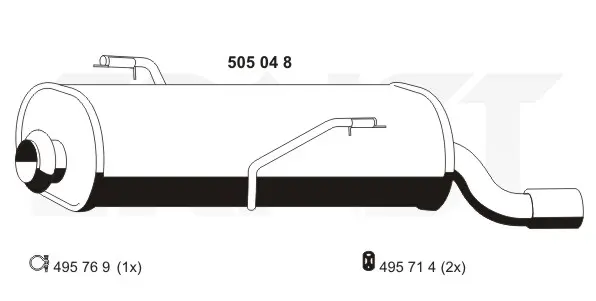 Zadní tlumič výfuku ERNST 505048