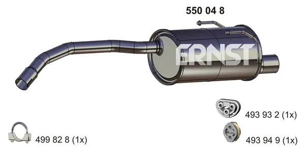 Zadní tlumič výfuku ERNST 550048
