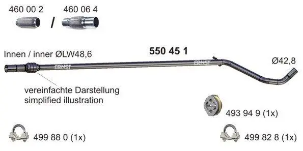 Výfuková trubka ERNST 550451