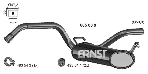 Zadní tlumič výfuku ERNST 685009