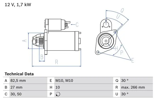 BOSCH Startér 0986013150