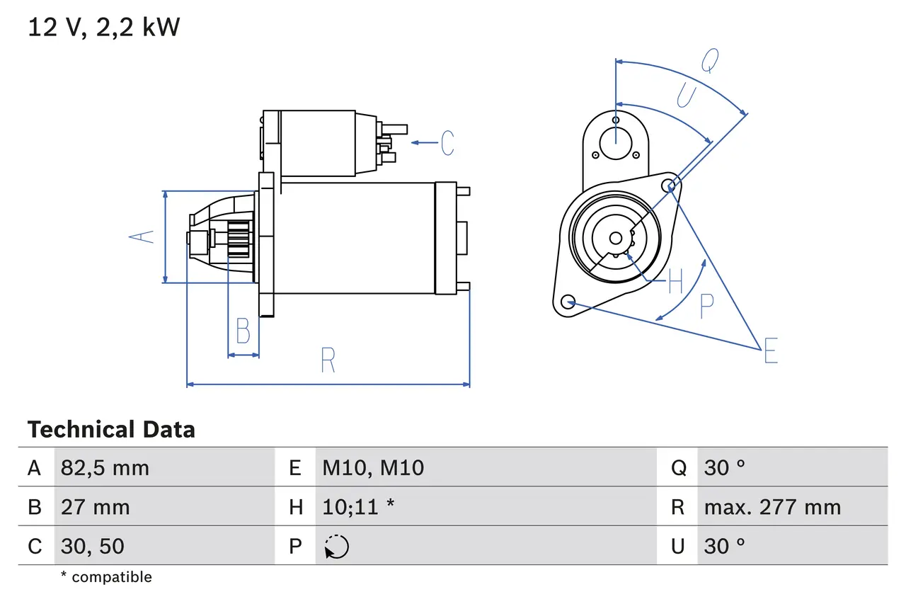 BOSCH Startér 0986014660