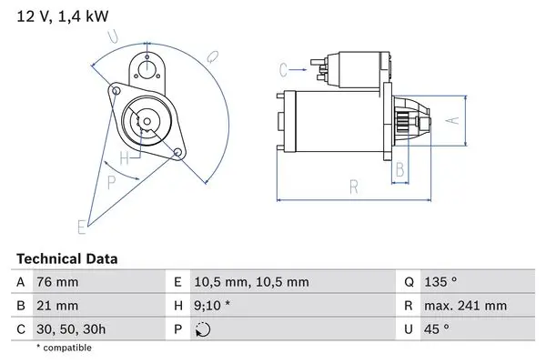 BOSCH Startér 0986014840