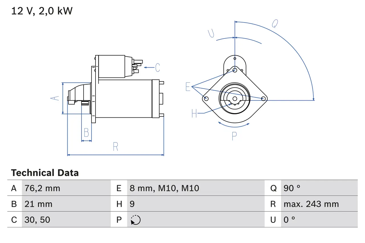 BOSCH Startér 0986017300
