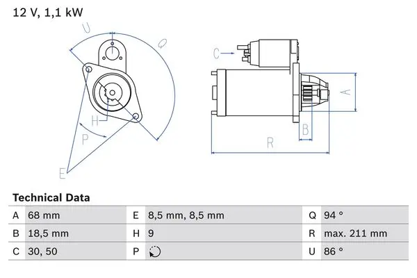 BOSCH Startér 0986018350