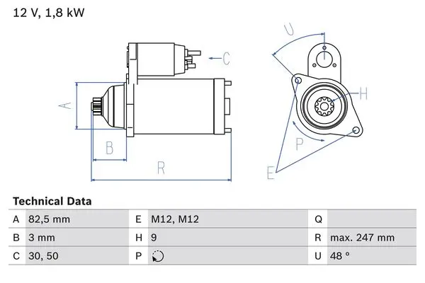 BOSCH Startér 0986020370