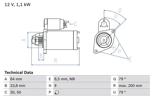 BOSCH Startér 0986021240