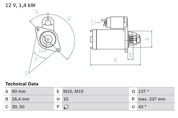 BOSCH Startér 0986021280
