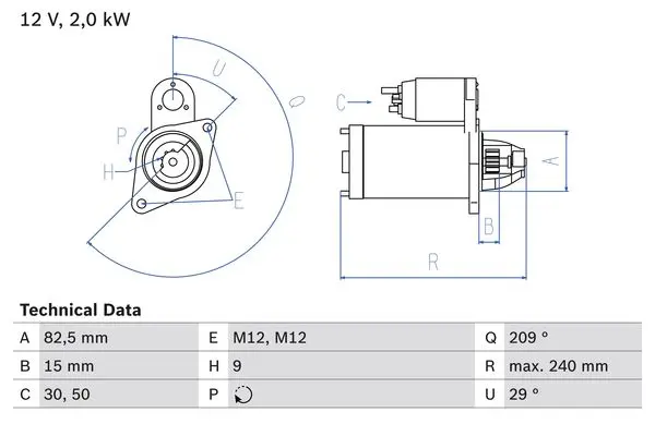 BOSCH Startér 0986021610