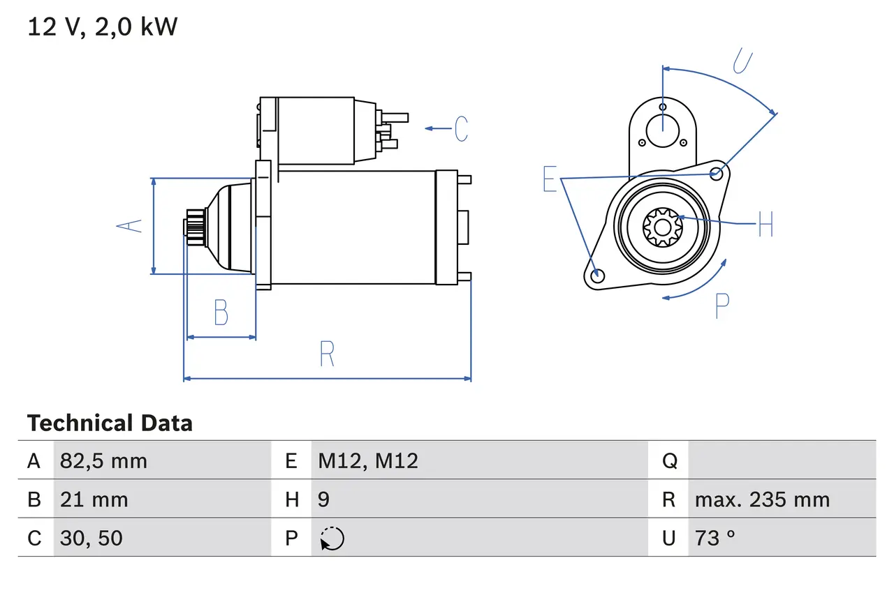 BOSCH Startér 0986021630