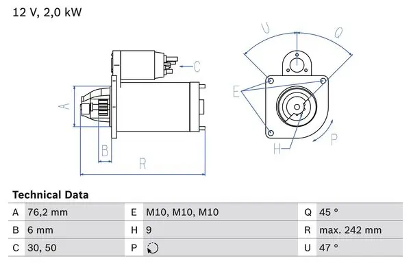 BOSCH Startér 0986021820