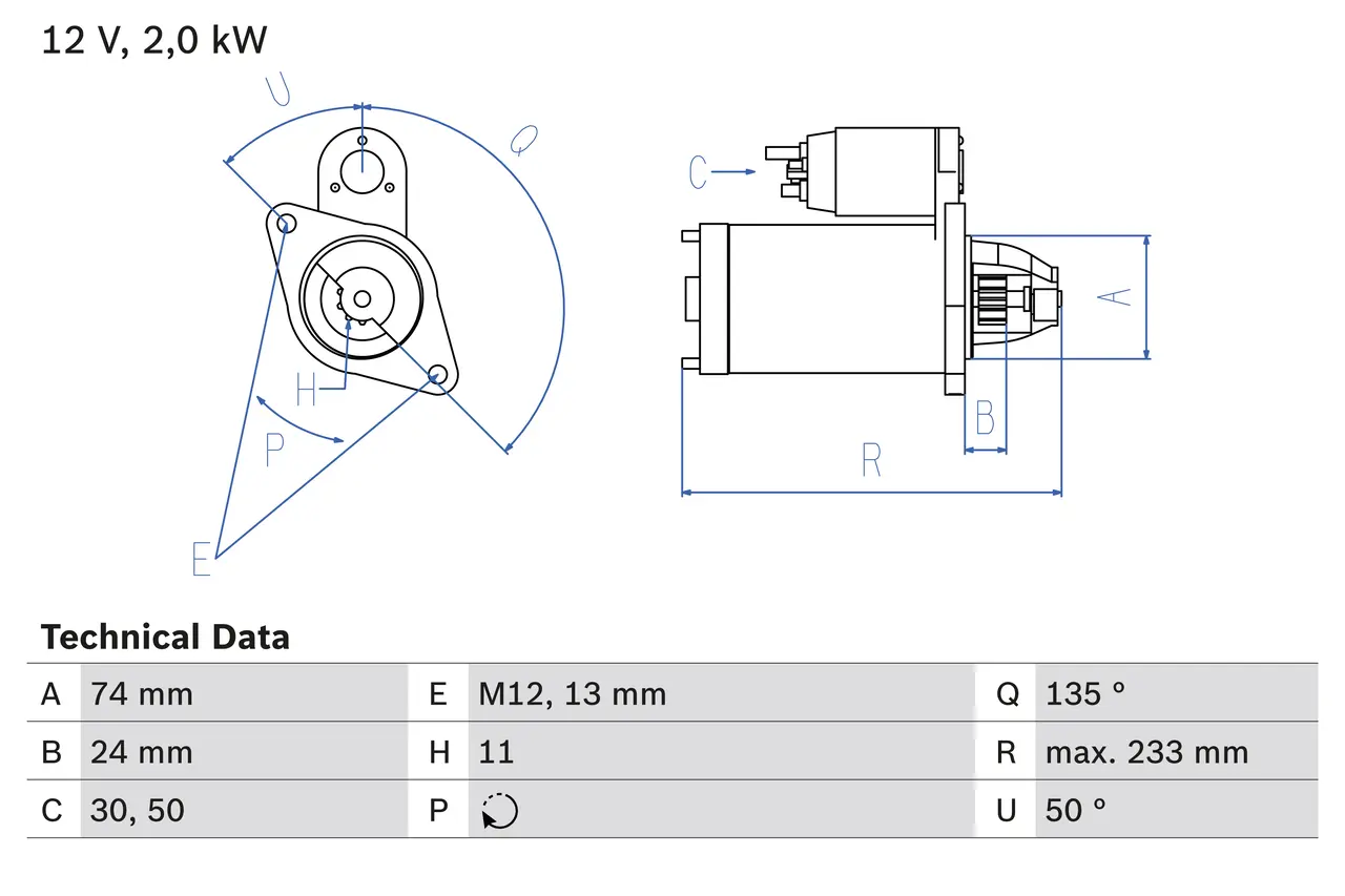 BOSCH Startér 0986023240