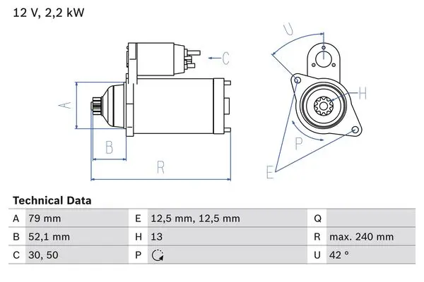 BOSCH Startér 0986025170