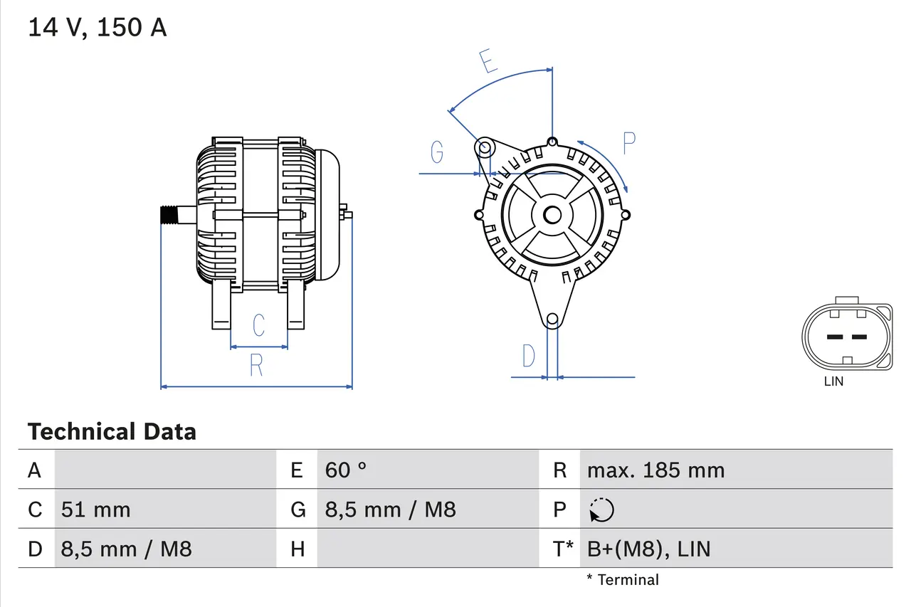 generátor BOSCH 0 986 048 380