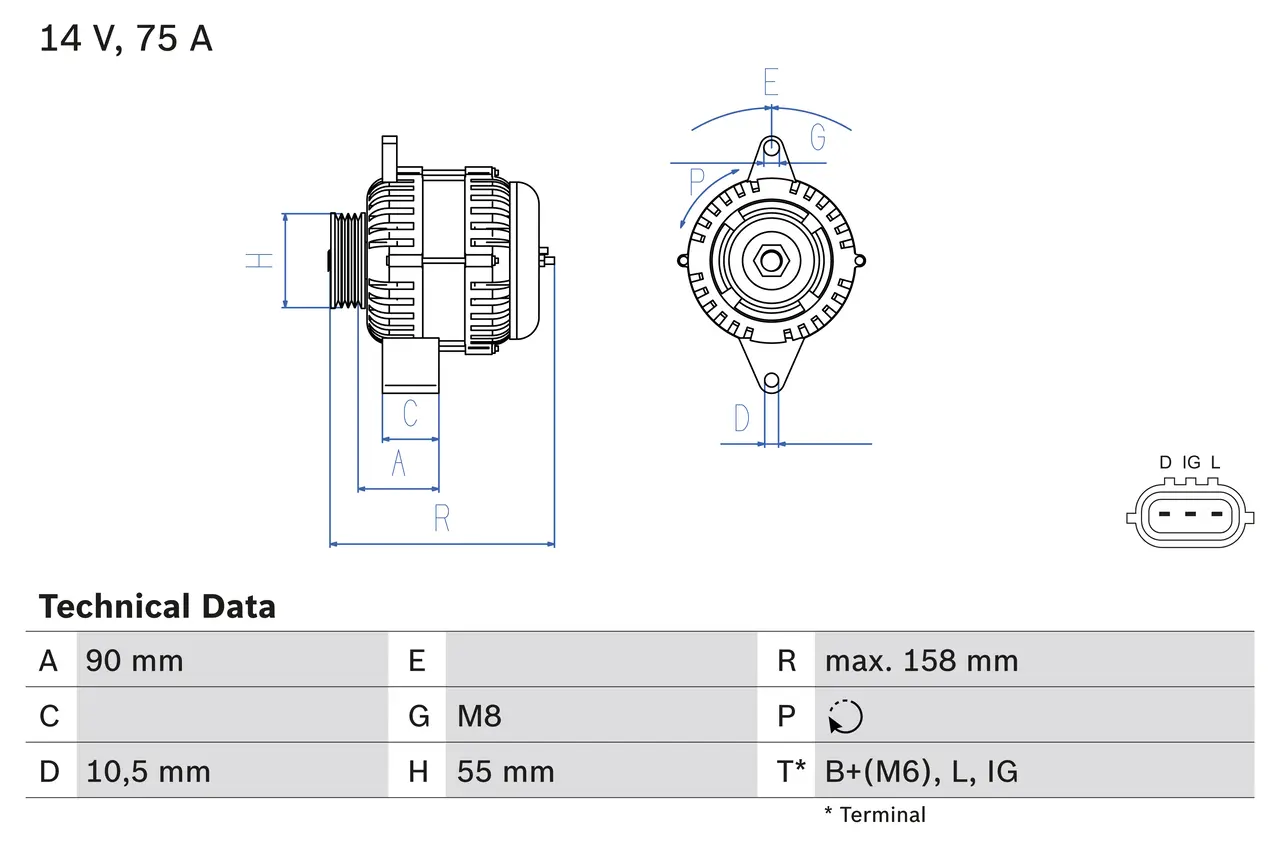 BOSCH Generátor 0 986 082 830