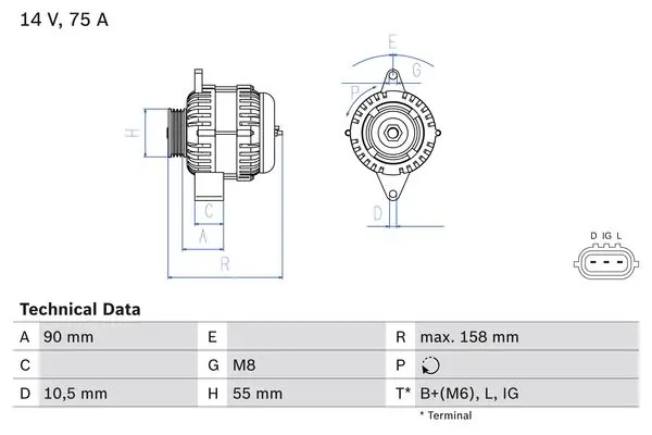 BOSCH Generátor 0 986 082 830
