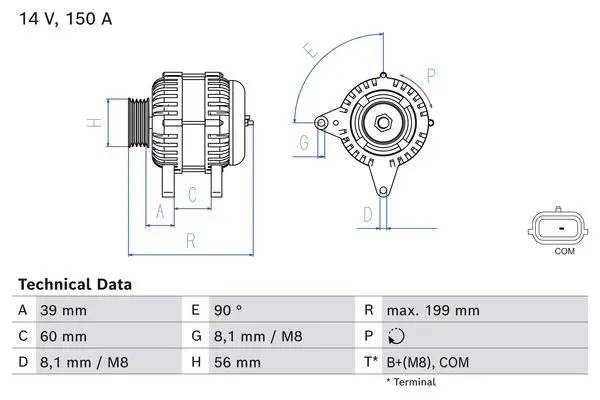 BOSCH Generátor 0 986 084 070