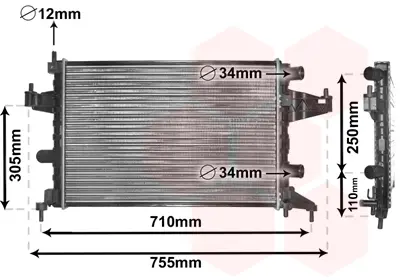 Chladič, chlazení motoru VAN WEZEL 37002303
